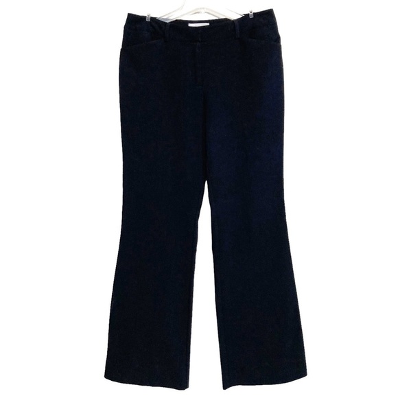 Chico's Black Dress Pants Womens Size 1 Straight Leg Back Pockets MidRise - Picture 1 of 8